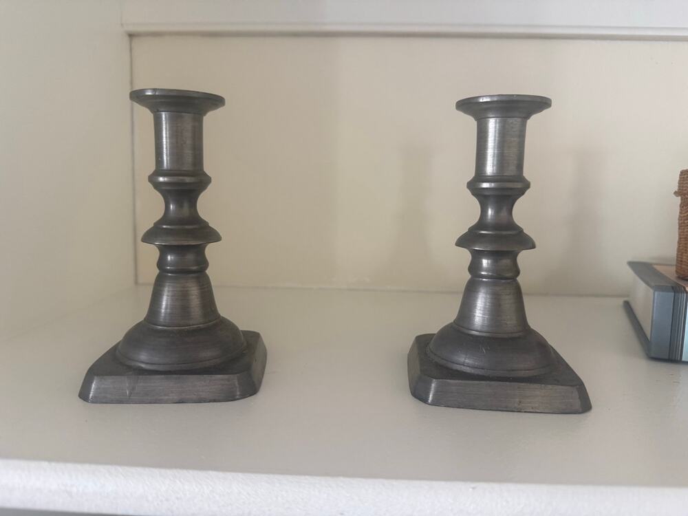 Vintage Set of Colonial Casting Co. Pewter 6" Candlesticks